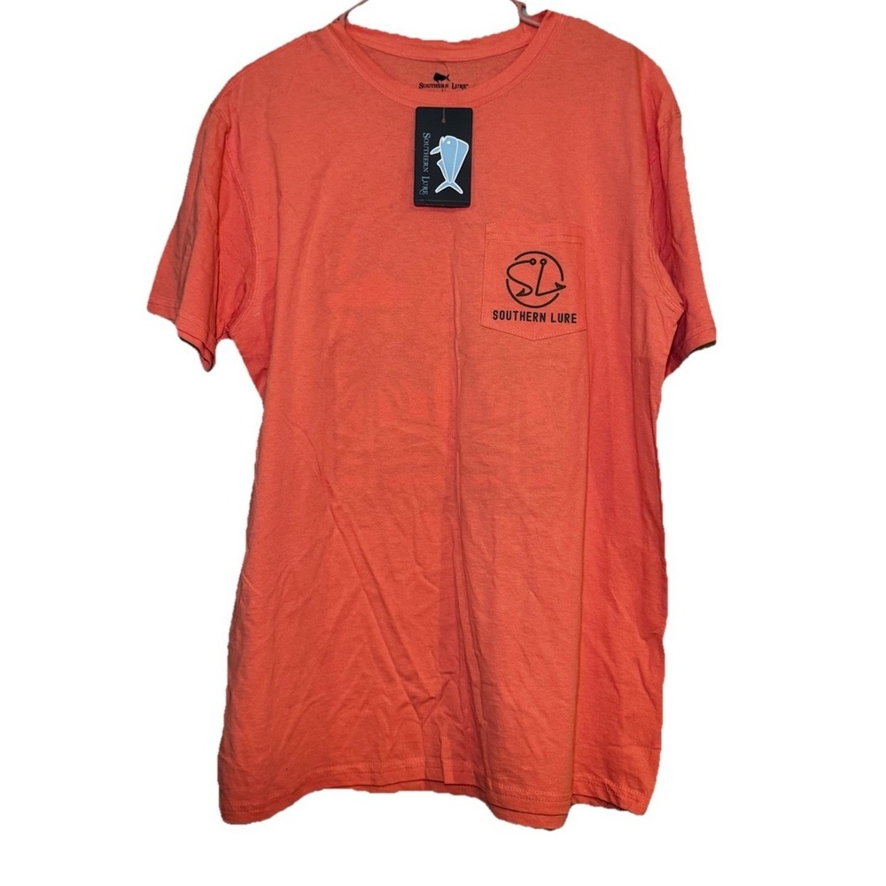Southern‎ Lure Men's Large T-Shirt Orange Graphic Short Sleeve Summer Beach NWT